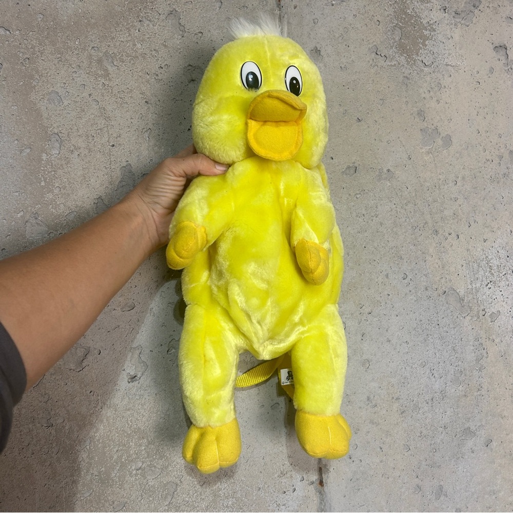 Vintage 90s yellow duck plushland backpack